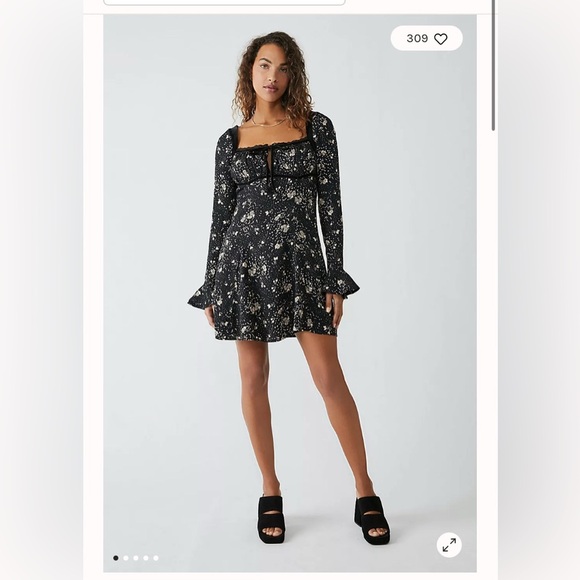 Free people black tess mini dress size small NWT - Picture 2 of 13